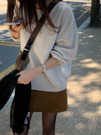 Soft leather mini skirt
