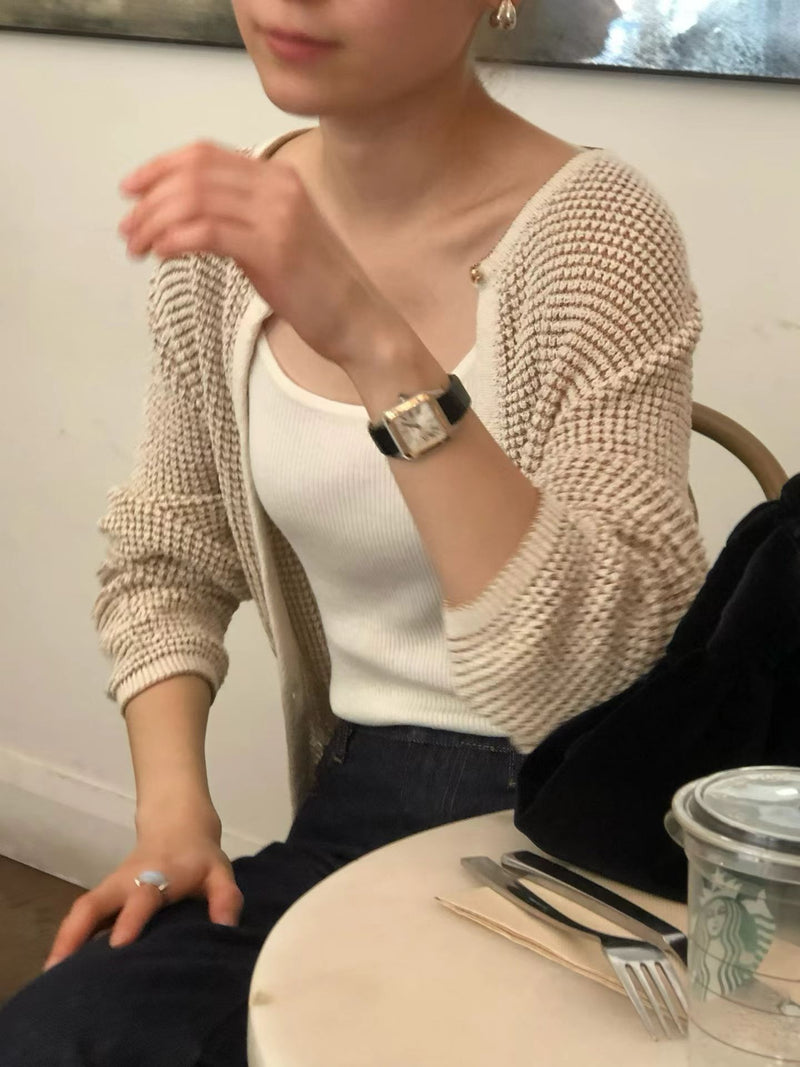 Golden crochet cardigan
