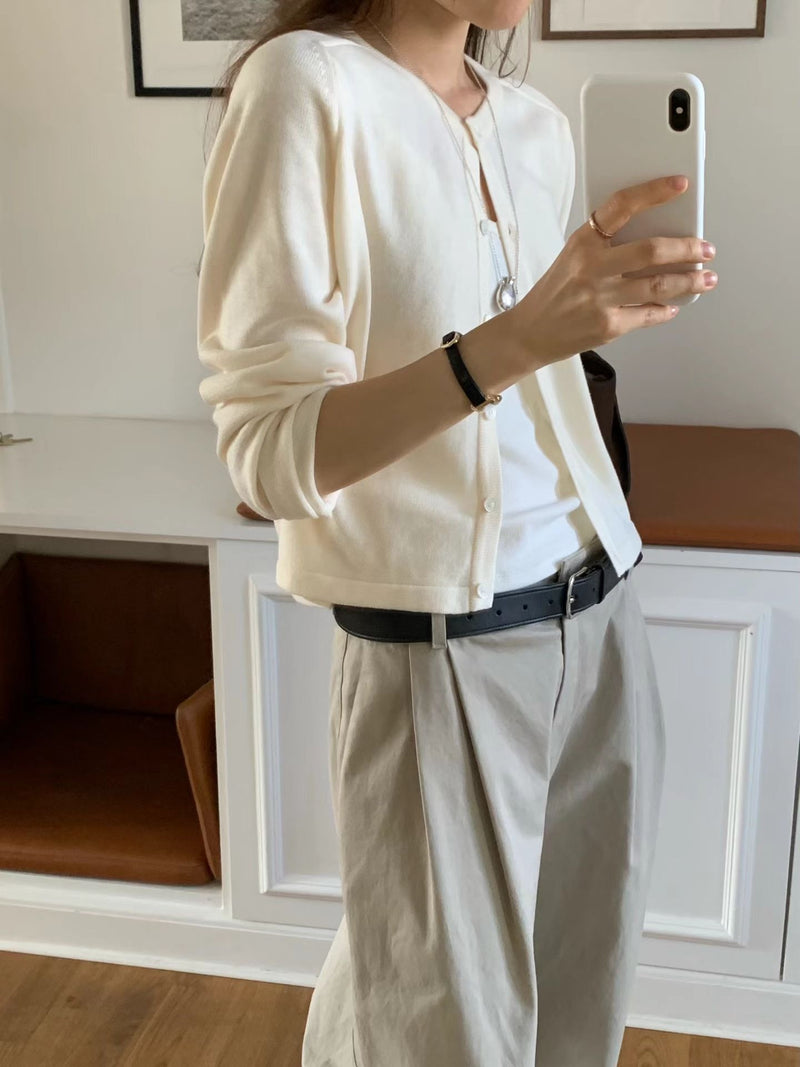 Wool silk cardigan