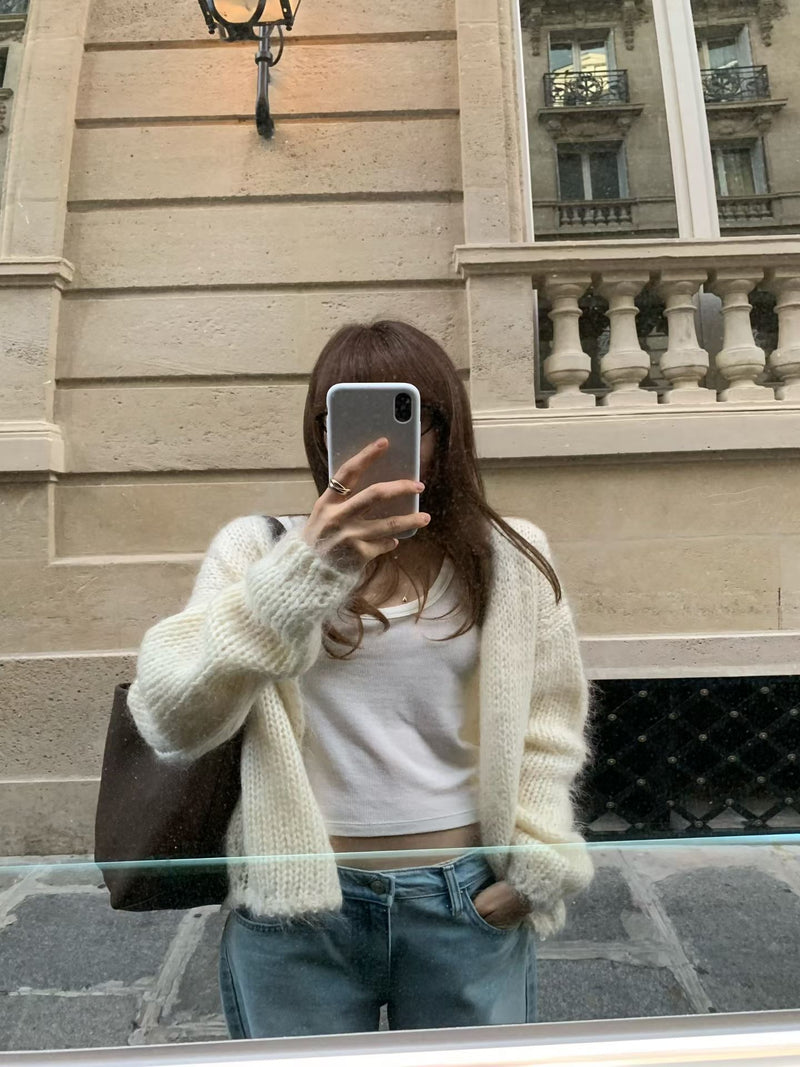 Grain mohair cardigan