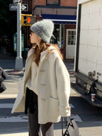 Handmade hoodie cashmere duffle coat