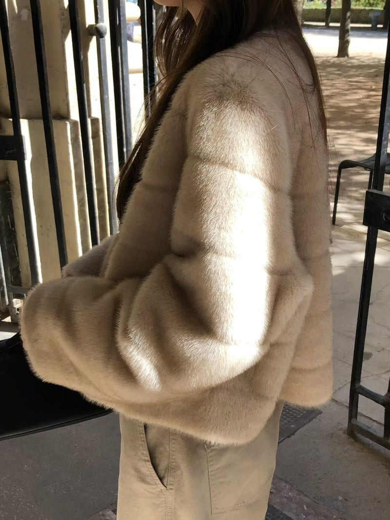 Sage minc fur jacket