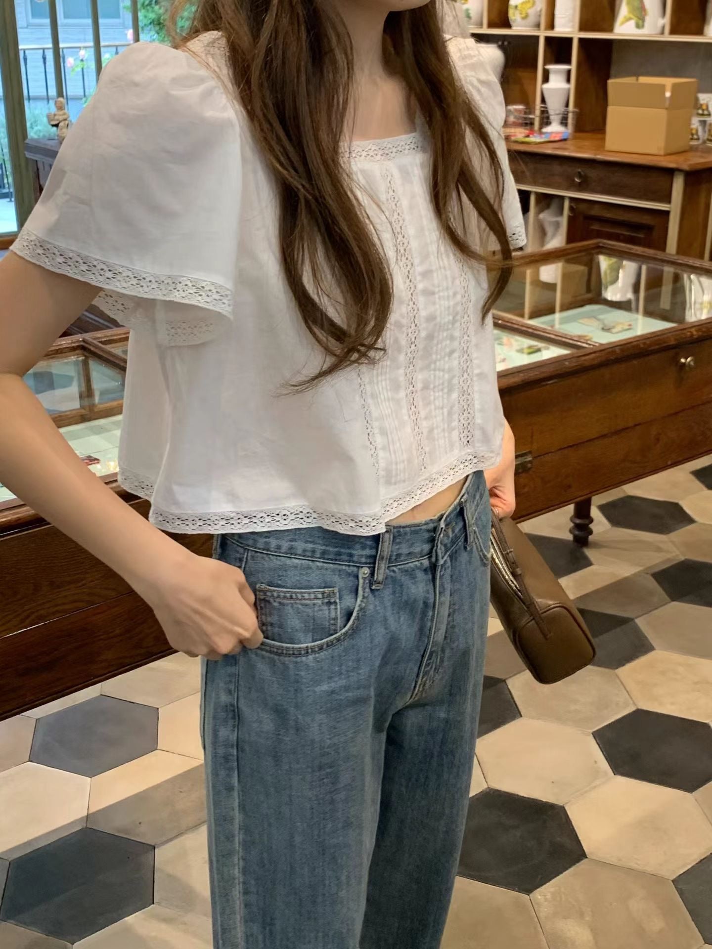 [Instock] Claire slub denim pants