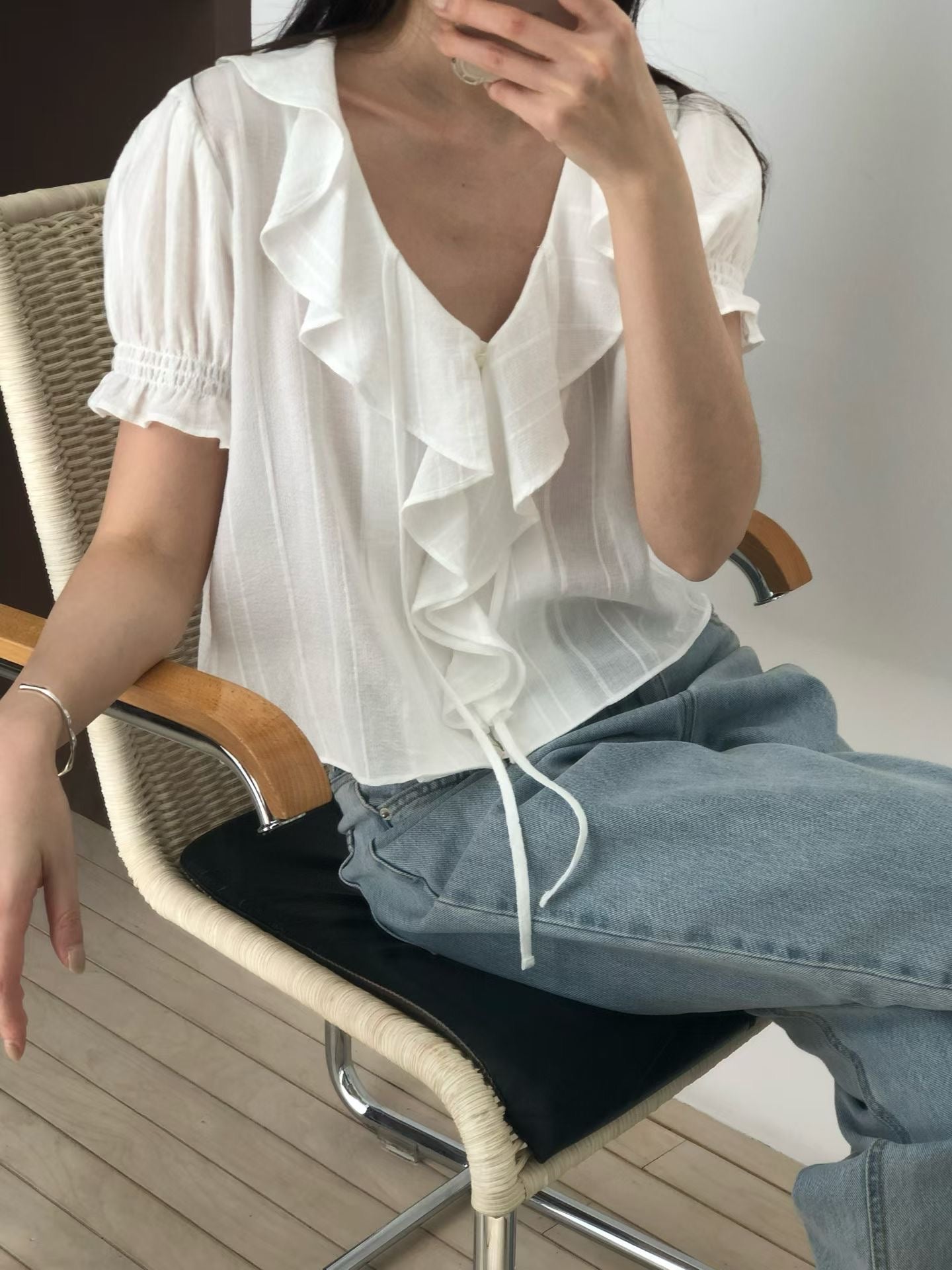 Frill ruffle blouse