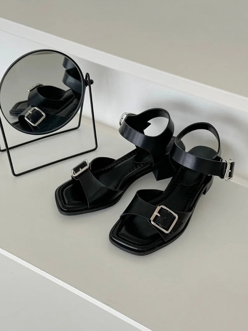 [sale] double buckle sandal (24.0)