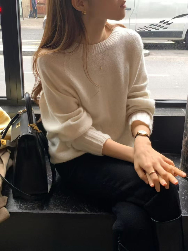 Cashmere basic pullover knit
