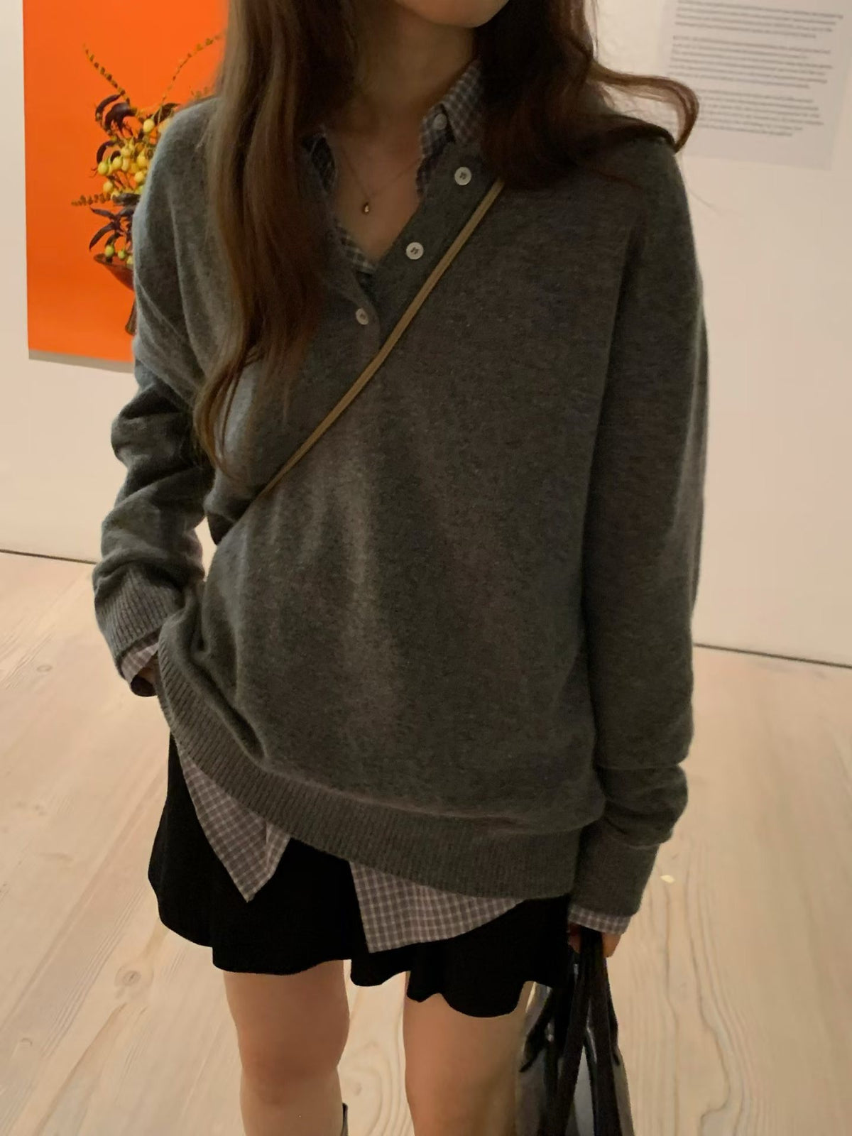 Cash collar knit