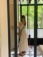 Crinkle maxi skirt