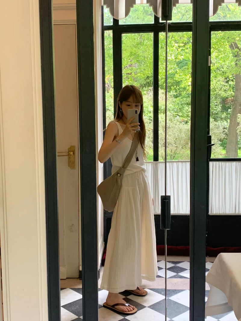 Crinkle maxi skirt