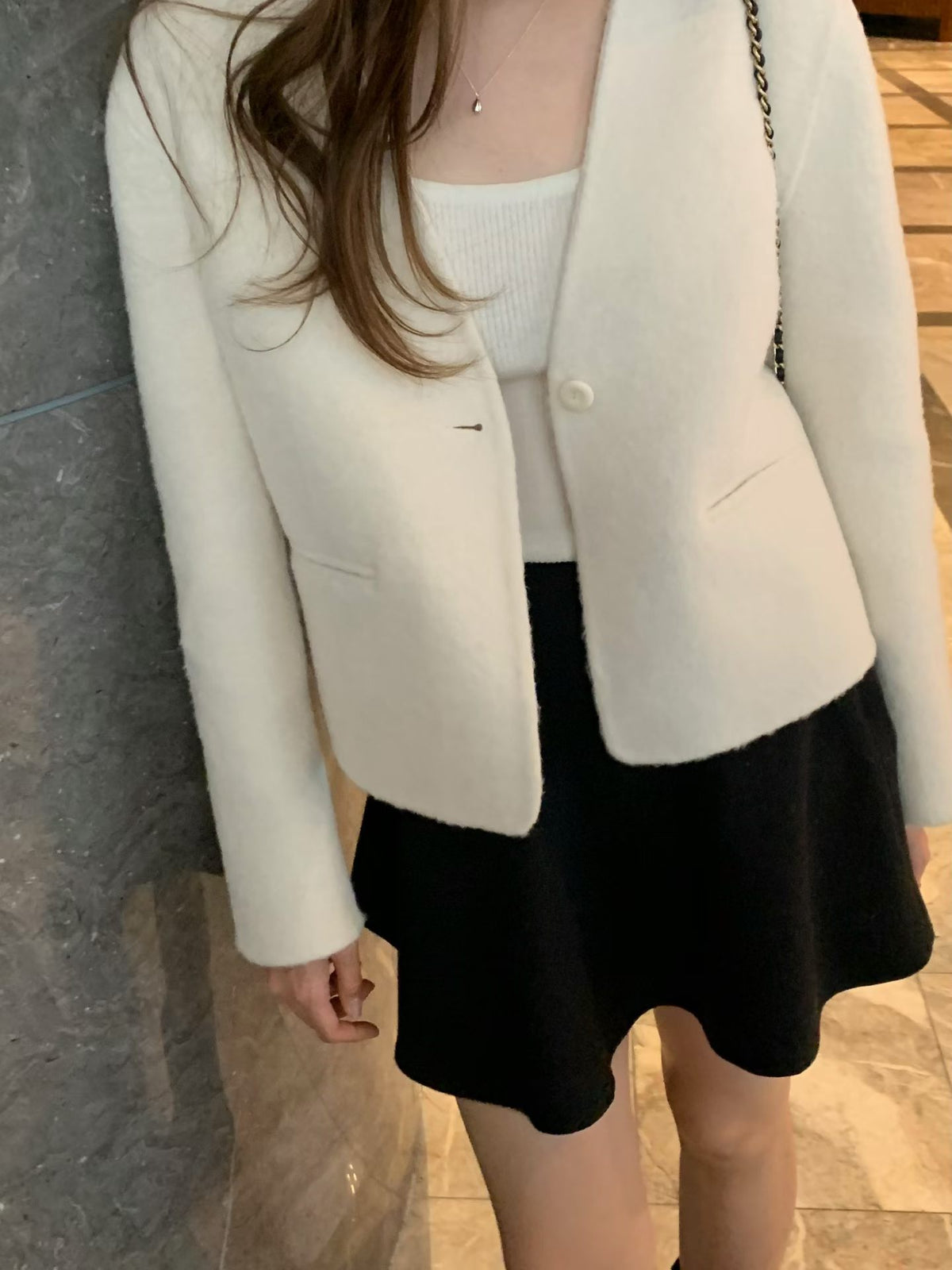 Handmade alpaca short jacket
