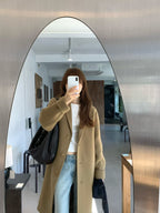Handmade lene wool long coat