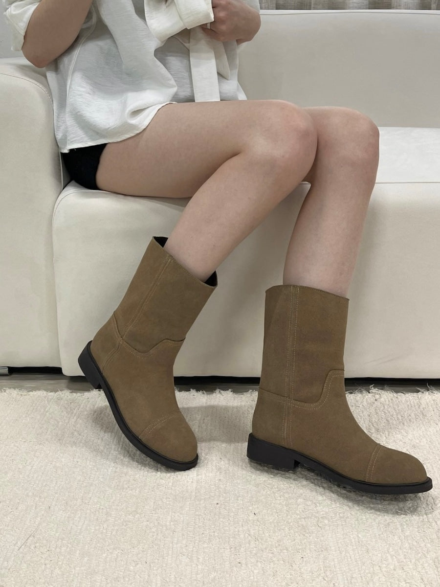 Bow round middle boots