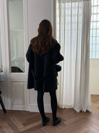 Handmade cony cashmere raglan coat