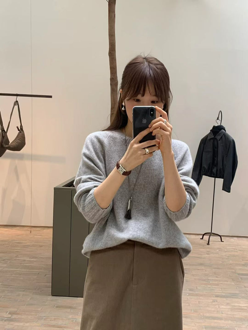 Cashmere basic pullover knit