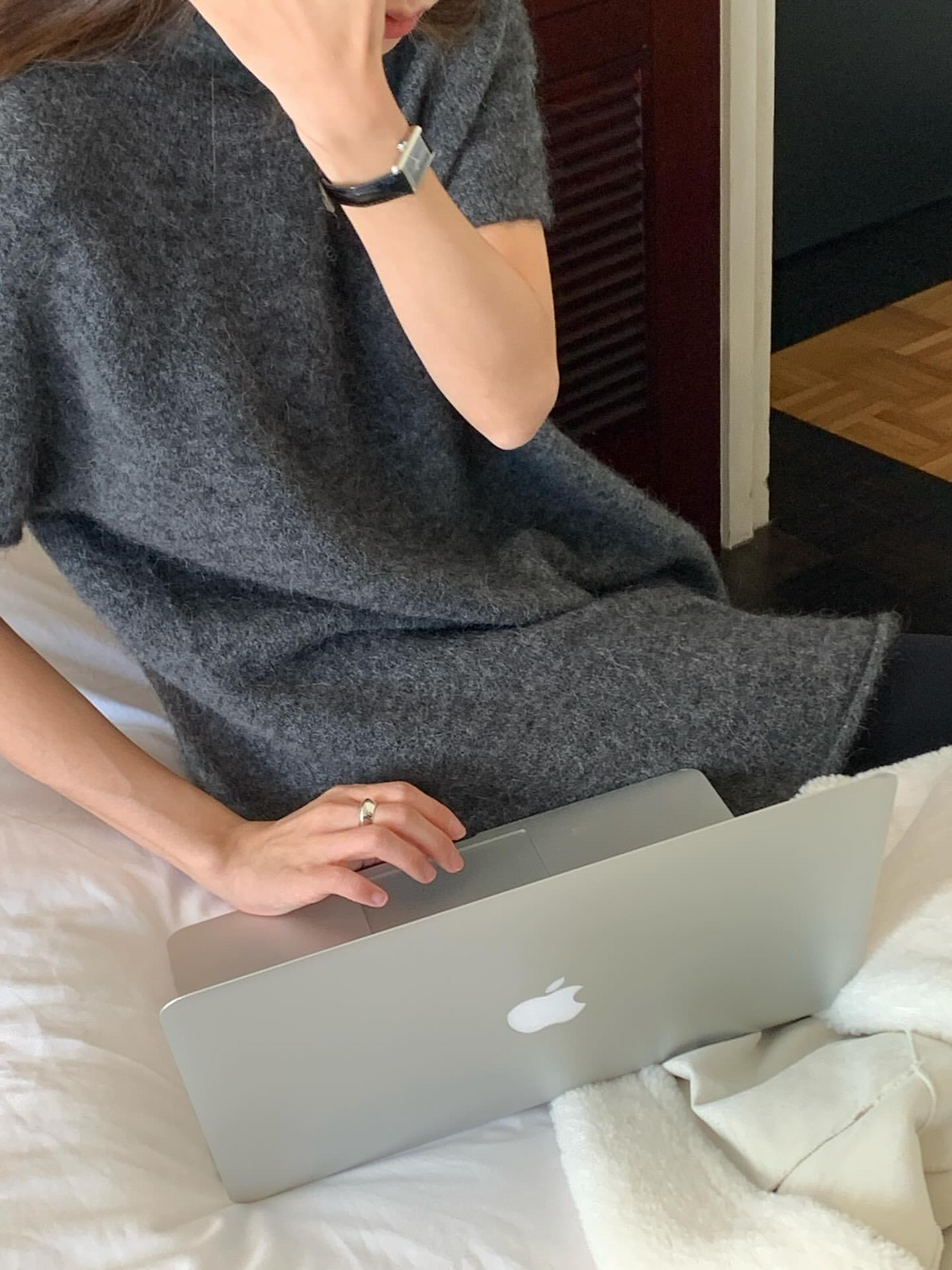 [sale] wool half onepiece (charcoal)
