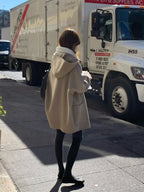 Handmade hoodie cashmere duffle coat