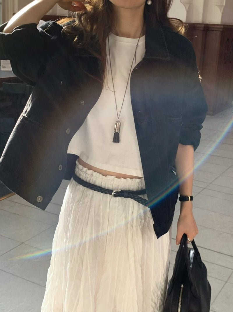 Flare wrinkle skirt