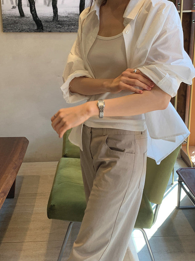 [Instock] Core washing pants (beige/M)