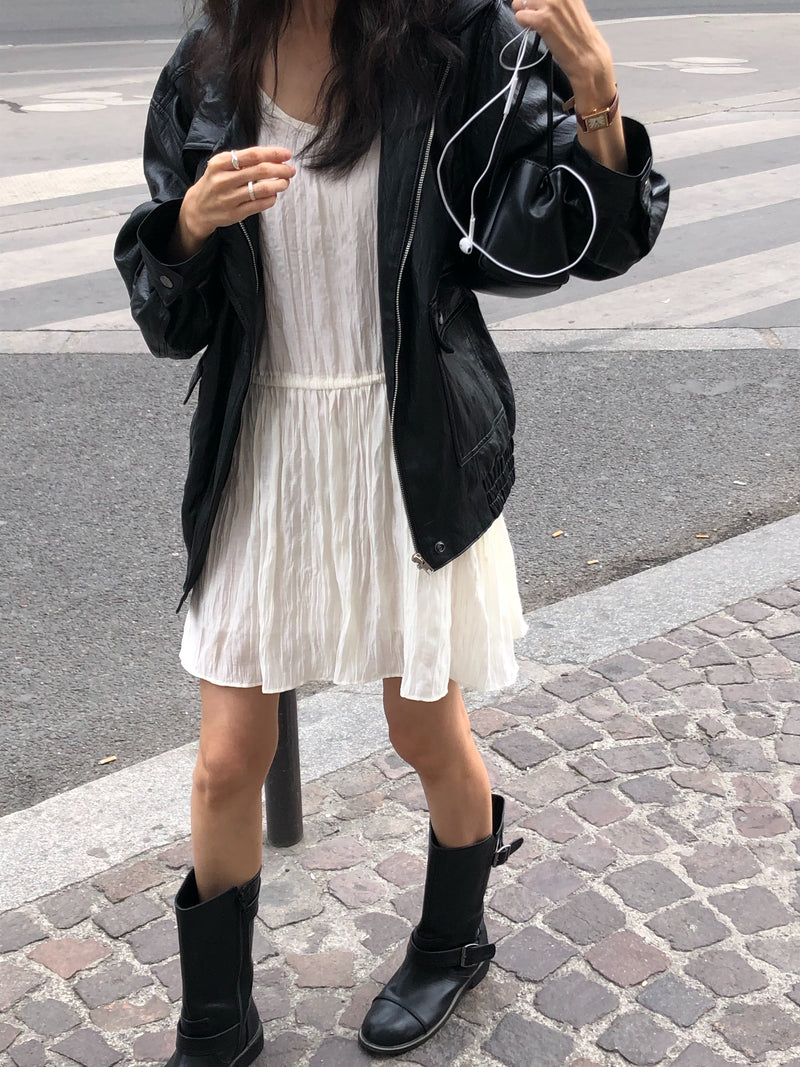 Lon pleats onepiece