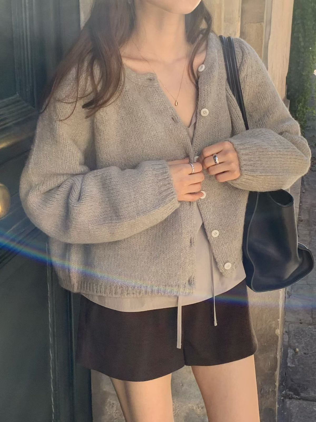 Rama wool round cardigan