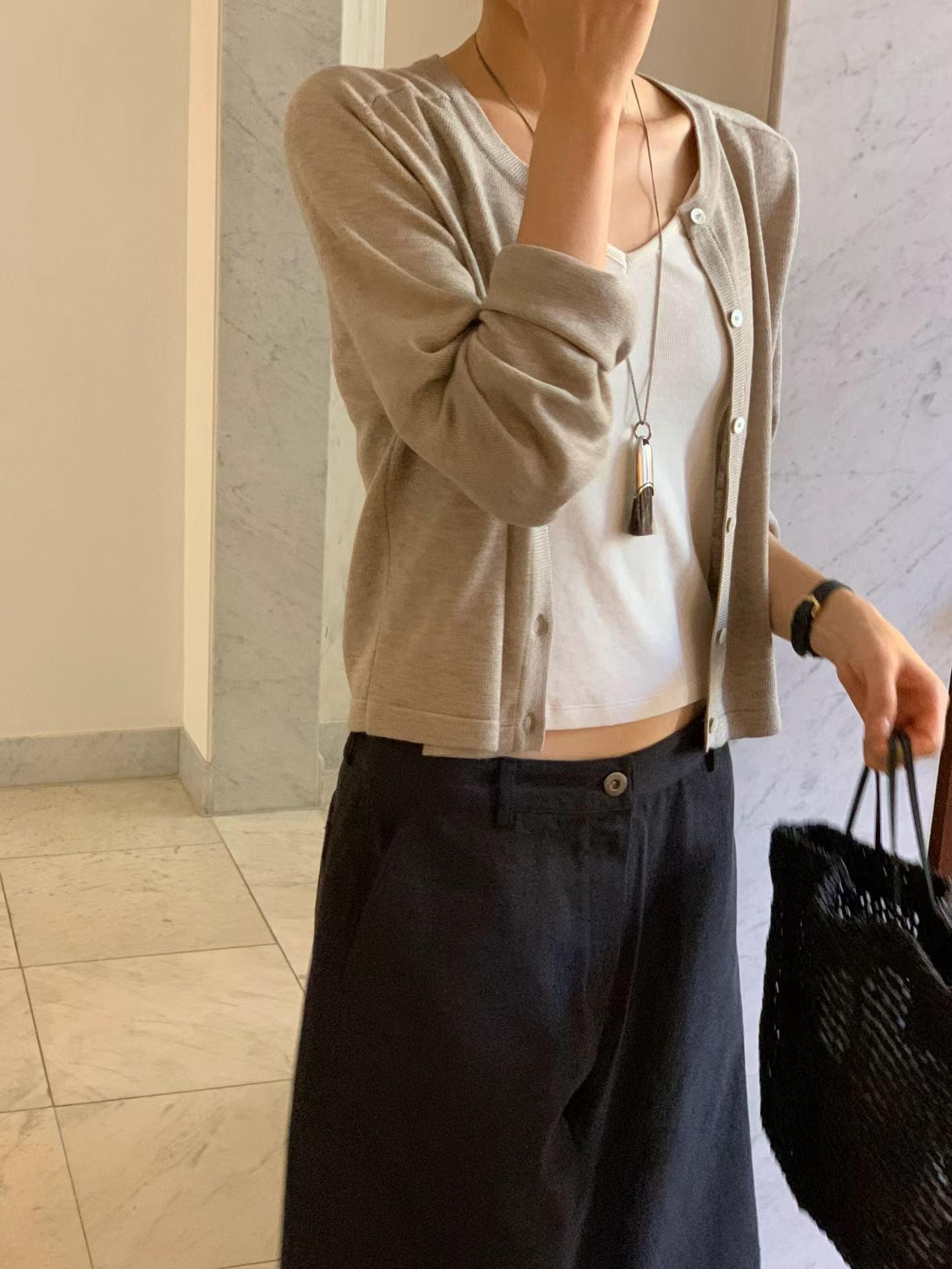 Wool silk cardigan