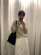 Cashmere basic pullover knit