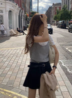 Layered raccoon sleeveless knit