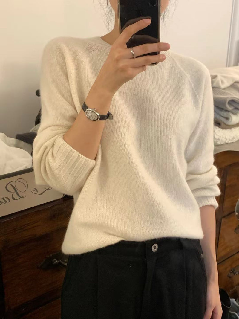 Cashmere basic pullover knit