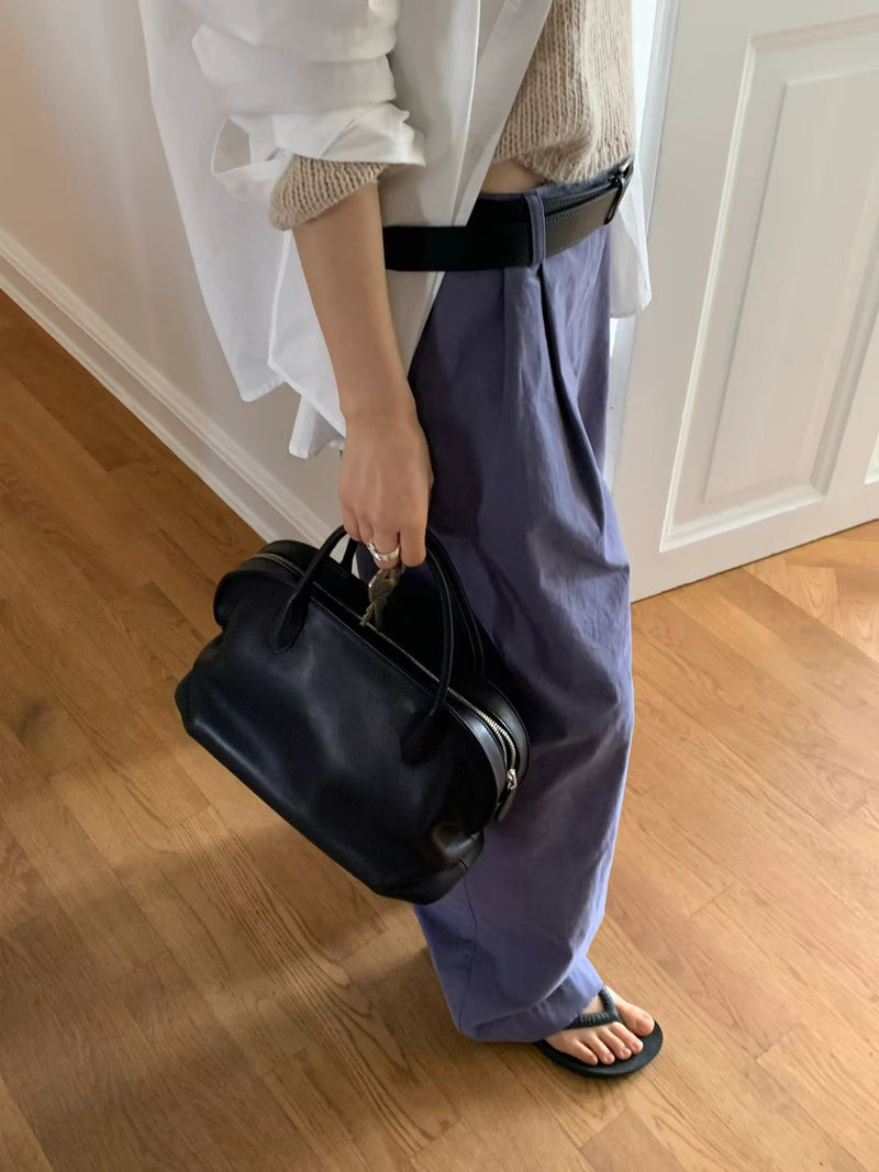 Aging double tuck pants