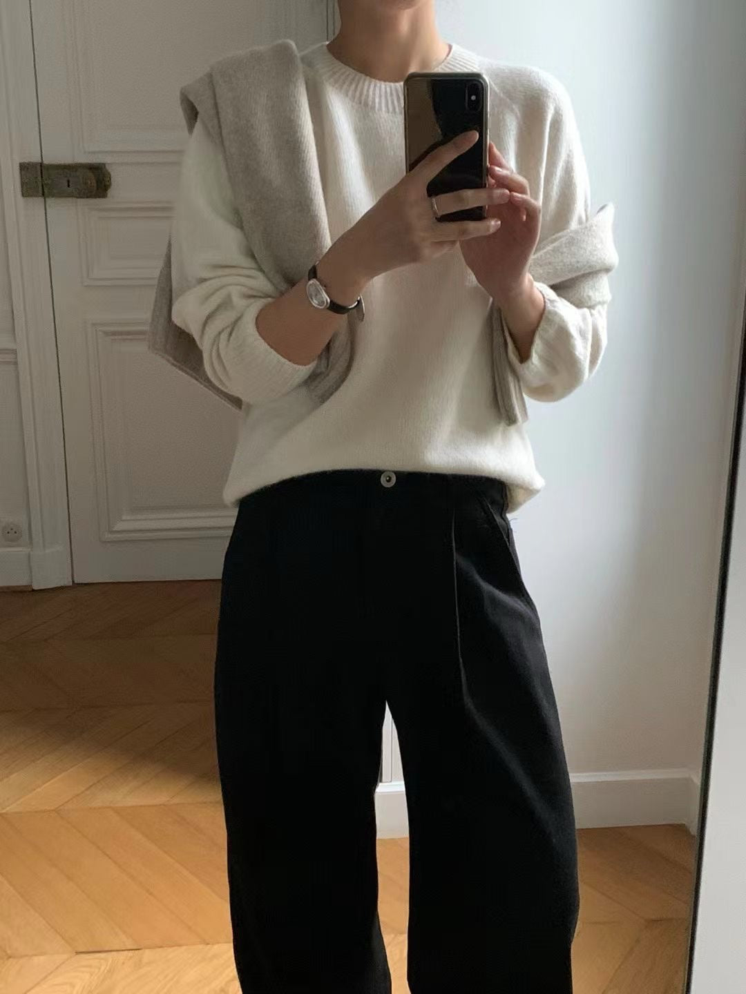 Cashmere basic pullover knit