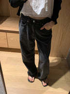 Summer washing black denim