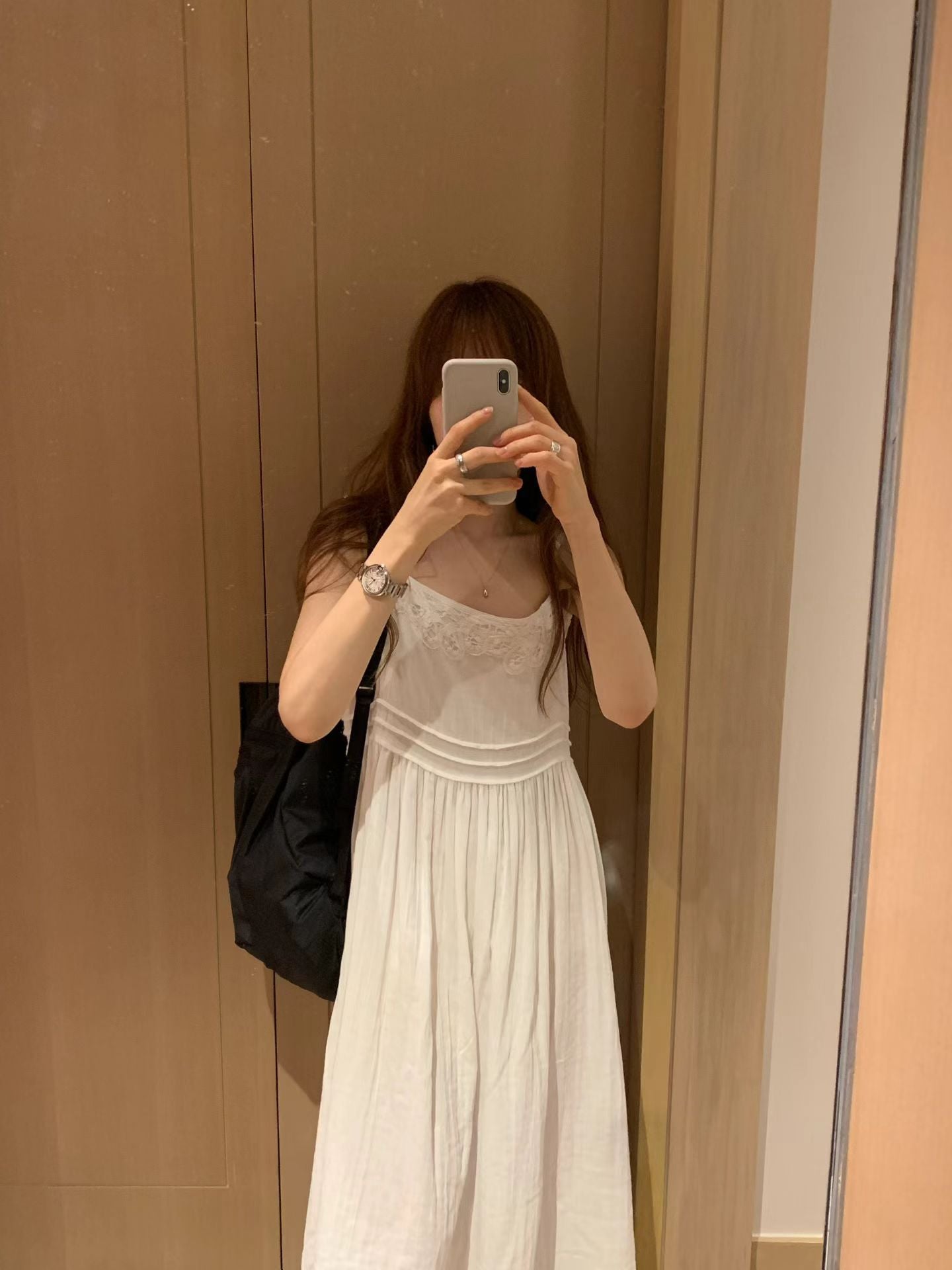 Embroidery lace pintuck onepiece