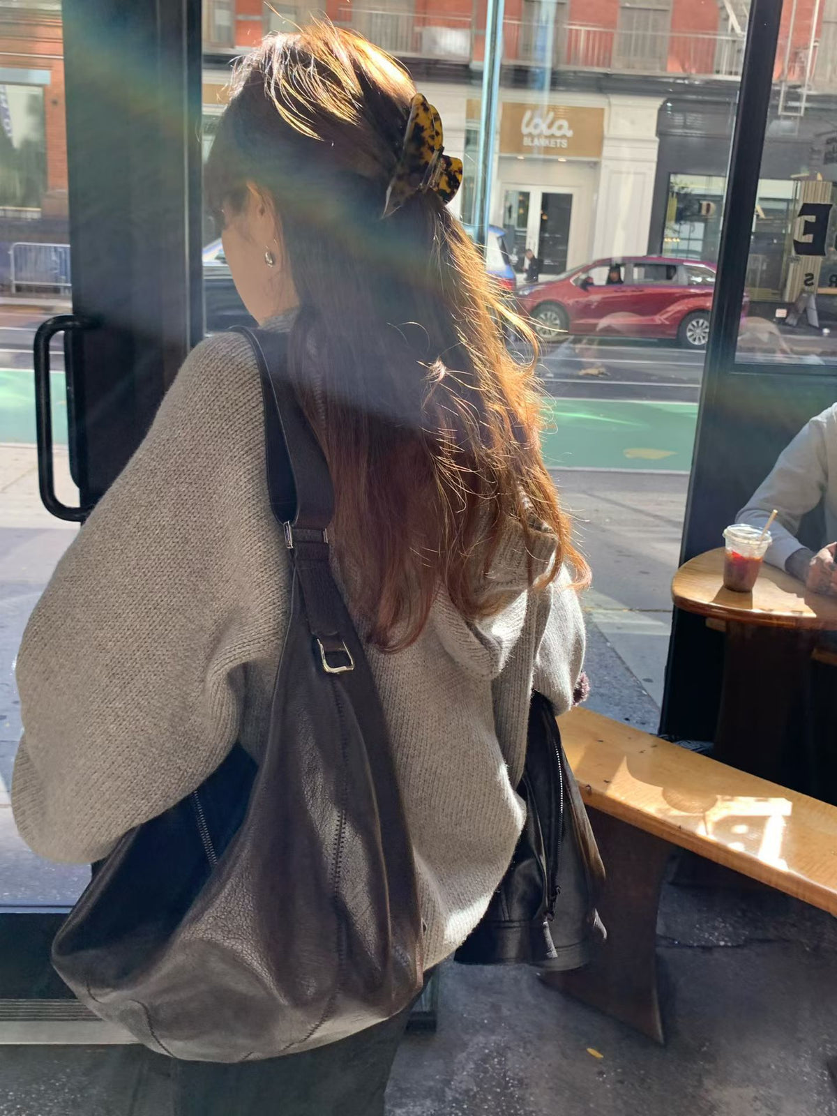 Raglan hoodie knit