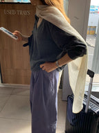 Aging double tuck pants