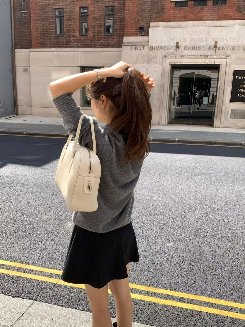 Cash collar knit