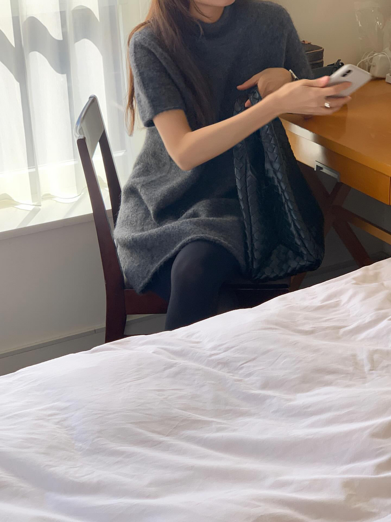 [sale] wool half onepiece (charcoal)