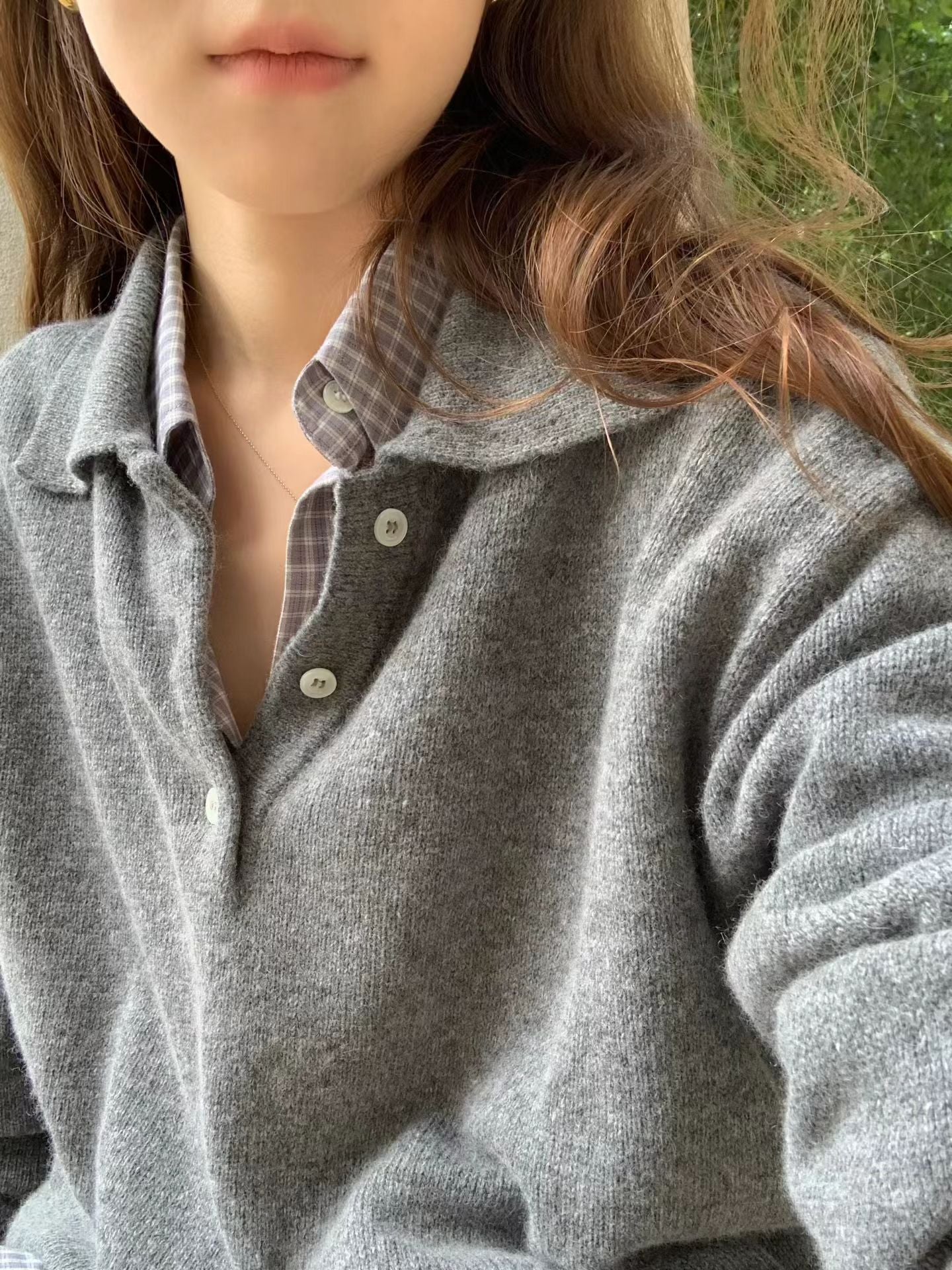 Marron check shirt