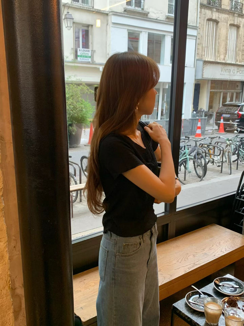 Elle shirring tee
