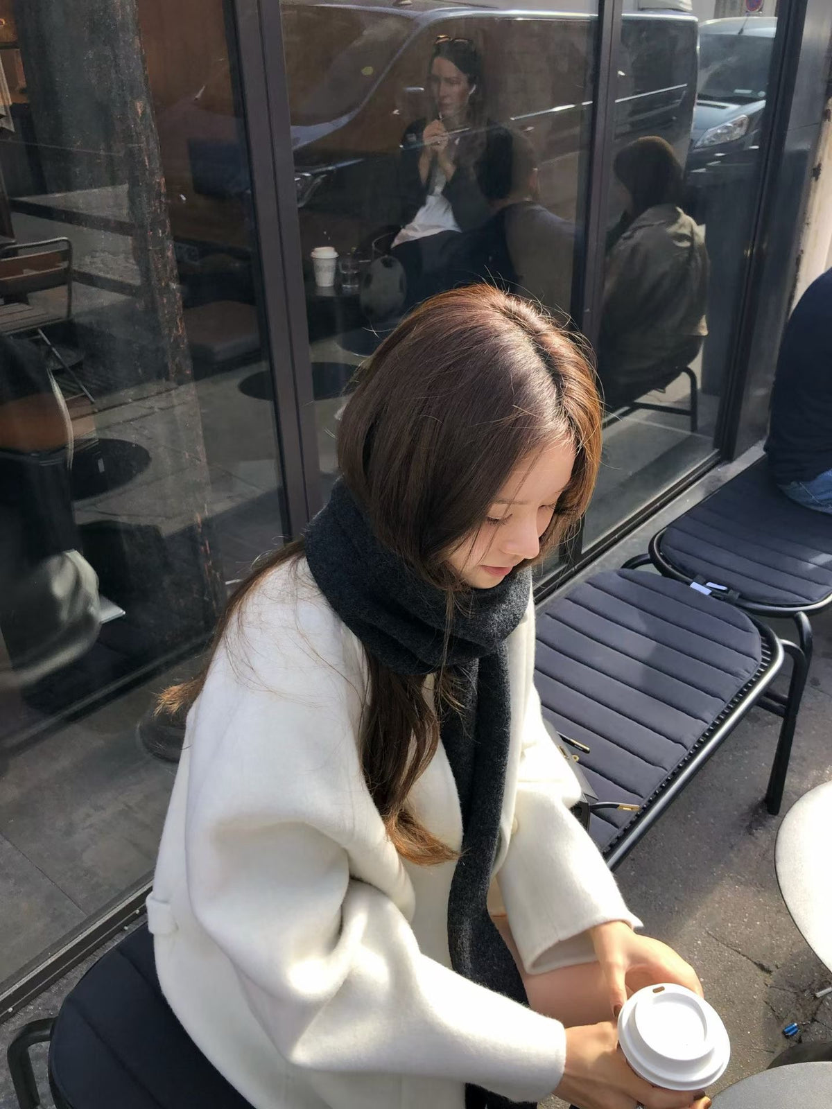 Handmade cony cashmere raglan coat