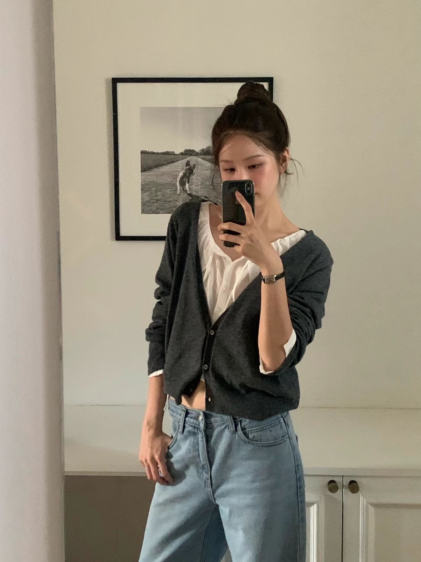Mia deep v wholega cardigan