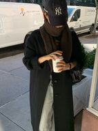 Handmade lene wool long coat