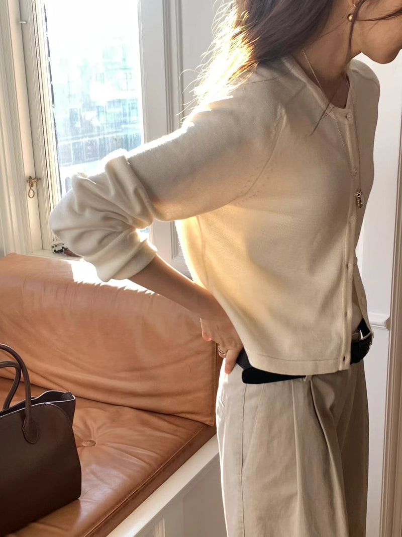 Wool silk cardigan