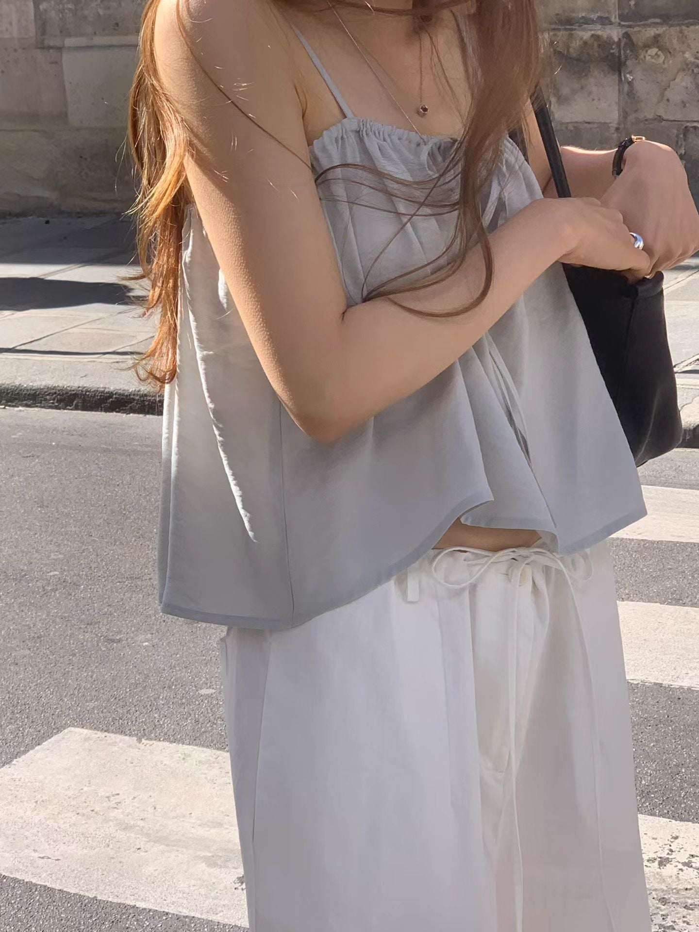 [Instock] Ria banding blouse (gray)