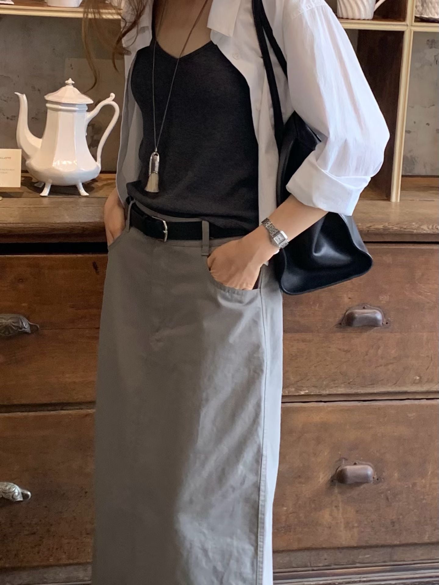 Washing midi skirt