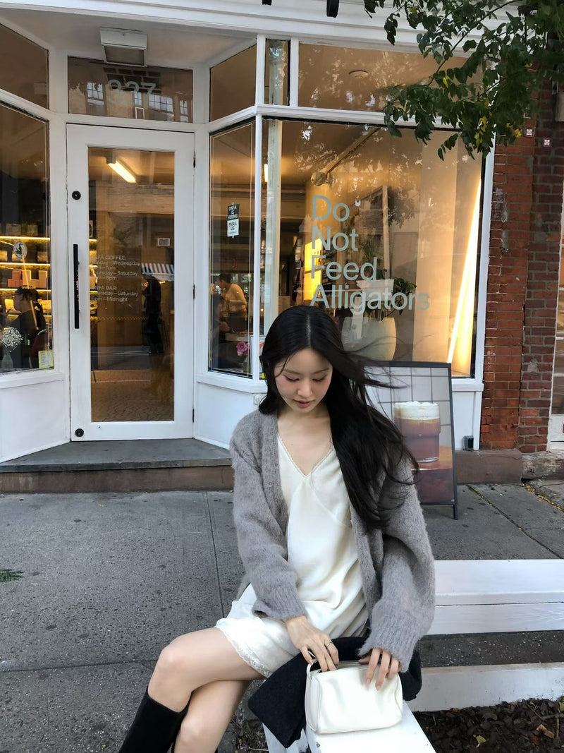 Log brush cardigan