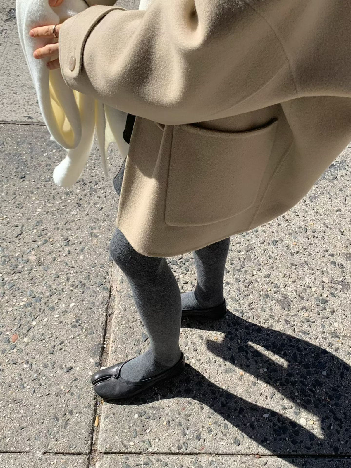 Handmade hoodie cashmere duffle coat