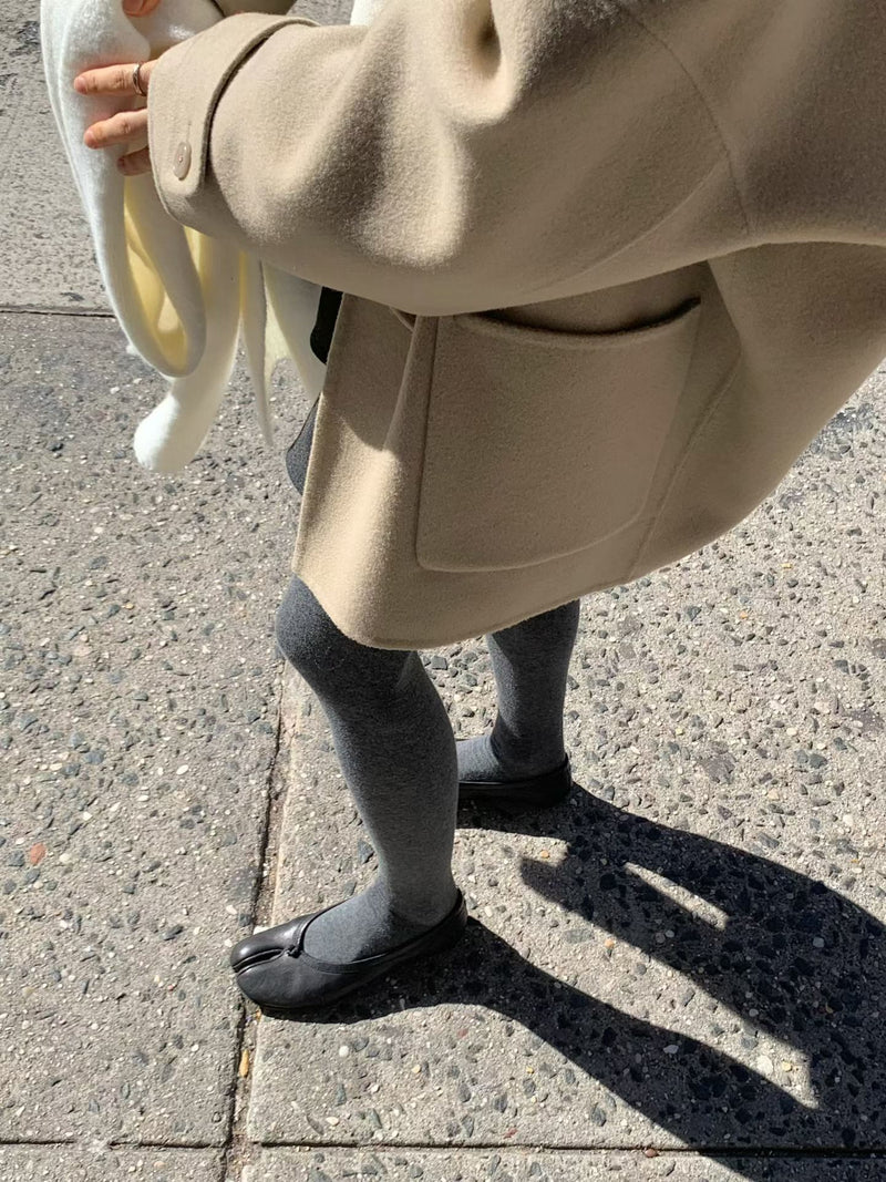 Handmade hoodie cashmere duffle coat