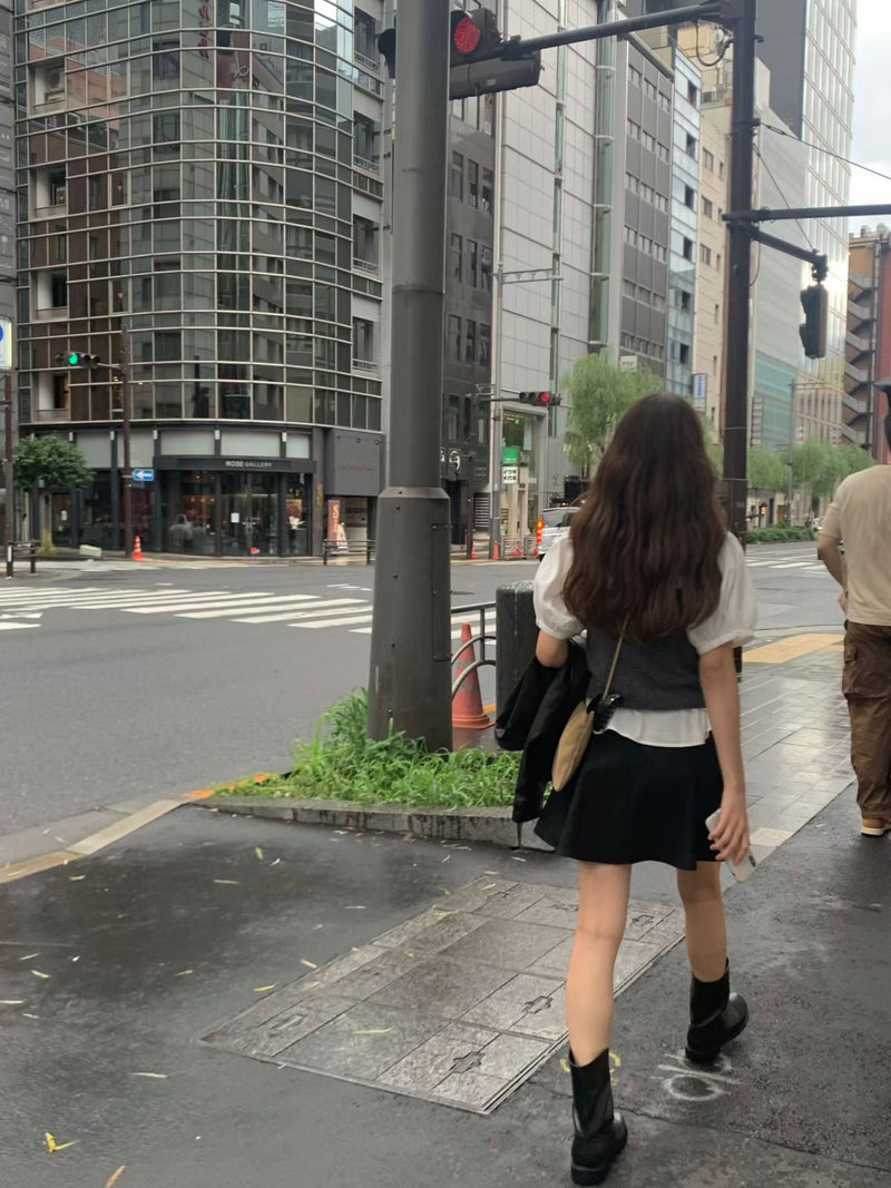 Mini flare skirt
