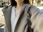 Handmade hoodie cashmere duffle coat