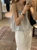 [Instock] Ria banding blouse (gray)